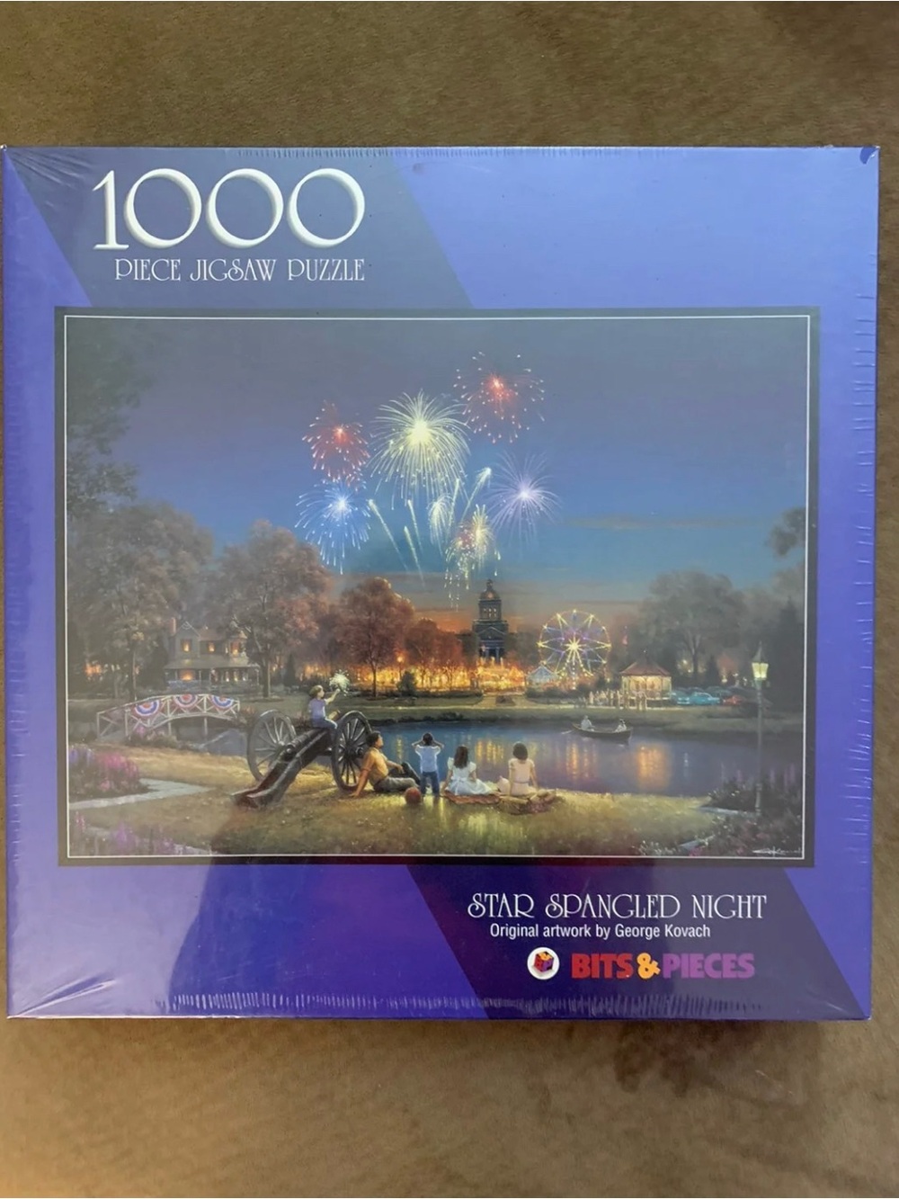 Star Spangled Night - Bits & Pieces 1000 Puzzle George Kovach July 4th New Seal